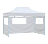 Gazebo 3x4,5m Pieghevole Imperm. Richiudibile Fisarmonica Fiera mercato Bianco