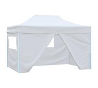 vidaXL Gazebo Professionale Pieghevole 4 Pareti 280x410x315 cm Acciaio Bianco