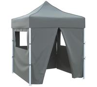 VIDAXL - Gazebo Professionale Pieghevole 4 Pareti 2x2m Acciaio Antracite