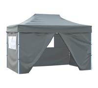 VIDAXL - Gazebo Professionale Pieghevole 4 Pareti 3x4m Acciaio Antracite