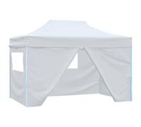 VIDAXL - Gazebo Professionale Pieghevole 4 Pareti 3x4m Acciaio Bianco