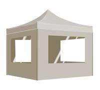 vidaXL Gazebo Professionale Pieghevole Alluminio con Pareti 3x3m Crema