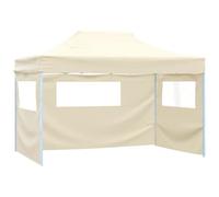VIDAXL - Gazebo Professionale Pieghevole Con 3 Pareti 3x4m Acciaio Crema