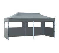 vidaXL Gazebo Professionale Pieghevole con 4 Pareti Finestre Trasparenti Tendone Tenda per Feste da Giardino 3x6m in Oxford PVC e Acciaio Antracite