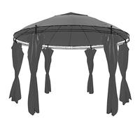 vidaXL Gazebo Rotondo con Tende 3,5 x 2,7 m Antracite