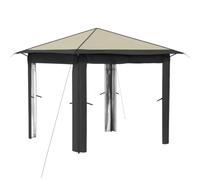 vidaXL Gazebo senza Parete 2,6 x 2,6 m Crema e Antracite