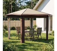 vidaXL Gazebo senza Parete 2,6 x 2,6 m Crema e Marrone