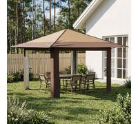 vidaXL Gazebo senza Parete Beige e Marrone