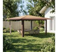 vidaXL Gazebo senza Parete Laterale 4 x 4 m Beige e Marrone