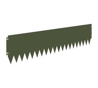 vidaXL Bordura per Prato 10 pcs 103 x 25 cm Acciaio Verde Oliva, Confine Giardino in Acciaio, Bordo Moderno e Flessibile per Sentieri, Barriera Resistente all'Umidità per Giardino