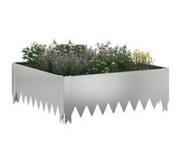 vidaXL Bordura per Prato 4 pcs 60 x 60 x 20 cm Acciaio Argento,