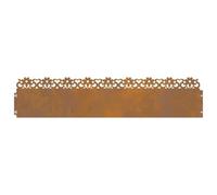 vidaXL Bordure per prato 20 pezzi Ruggine 103 x 0,05 x 22 cm Metallo durevole