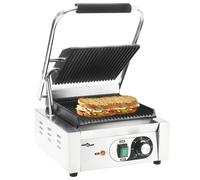 vidaXL Gerillter Panini-Grill Edelstahl 1800 W 31x30,5x20 cm