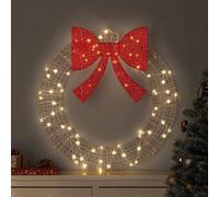 vidaXL Ghirlanda con 60 LED Bianco caldo 76 x 76 x 8 cm PET