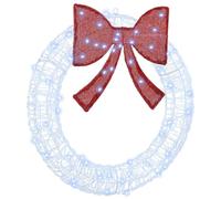 vidaXL Ghirlanda con luci a strisce a LED Bianco freddo 75 cm Acrilico, Salotto, Ghirlanda Natalizia Moderna, Decorazione Con Fiocco, Ornamentale LED, Esposizione Festiva, Dcor Casa