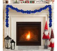 vidaXL Ghirlanda di Palline di Natale Blu 186 cm Polistirolo, Ghirlanda di Natale Leggera e Resistente, arredo Moderno per Soggiorno, Ufficio e corridoio