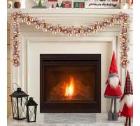 vidaXL Ghirlanda di Palline di Natale Oro rosa 186 cm Polistirolo