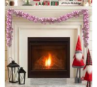vidaXL Ghirlanda di Palline di Natale Rosa 186 cm Polistirolo