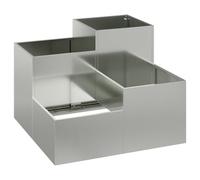 vidaXL Fioriera da giardino in acciaio zincato, 100 x 60 cm, contenitore per piante da esterno per balcone/patio/giardino - argento, resistente alla ruggine/resistente ai raggi UV, rettangolare