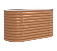 vidaXL Giardino Rialzato Marrone con Effetto Legno 160x80x81 cm in Acciaio