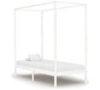 VIDAXL - Giroletto A Baldacchino Bianco Legno Massello Di Pino 100x200cm