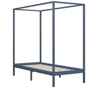 VIDAXL - Giroletto A Baldacchino Grigio Legno Massello Di Pino 90x200 Cm