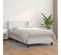 vidaXL Giroletto a Molle con Materasso Bianco 100x200 cm in Similpelle