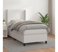 vidaXL Giroletto a Molle con Materasso Bianco 100x200 cm in Similpelle