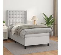 vidaXL Giroletto a Molle con Materasso Bianco 80x200 cm in Similpelle