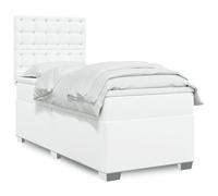 vidaXL Giroletto a Molle con Materasso Bianco 80x200 cm in Similpelle