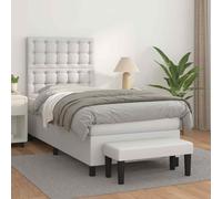 vidaXL Giroletto a Molle con Materasso Bianco 80x200 cm in Similpelle