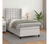 vidaXL Giroletto a Molle con Materasso Bianco 90x190 cm in Similpelle