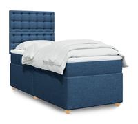 vidaXL Giroletto a Molle con Materasso Blu 100x200 cm in Tessuto