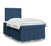 vidaXL Giroletto a Molle con Materasso Blu 120x190 cm in Tessuto