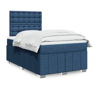 vidaXL Giroletto a Molle con Materasso Blu 120x190 cm in Tessuto