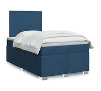 vidaXL Giroletto a Molle con Materasso Blu 120x190 cm in Tessuto
