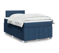 vidaXL Giroletto a Molle con Materasso Blu 120x190 cm in Tessuto