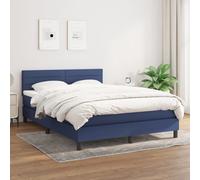 vidaXL Giroletto a Molle con Materasso Blu 140x190 cm in Tessuto