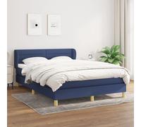 VidaXL Giroletto a Molle con Materasso Blu 140x190 cm in Tessuto