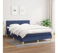 vidaXL Giroletto a molle con materasso blu 140x190 cm in tessuto