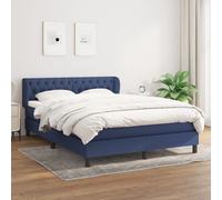 vidaXL Giroletto a Molle con Materasso Blu 140x190 cm in Tessuto