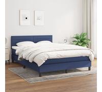 vidaXL Giroletto a Molle con Materasso Blu 140x200 cm in Tessuto