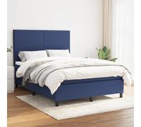 vidaXL Giroletto a Molle con Materasso Blu 140x200 cm in Tessuto