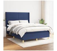 VIDAXL - Giroletto A Molle Con Materasso Blu 140x200 Cm In Tessuto - SPEDIZIONE GRATUITA