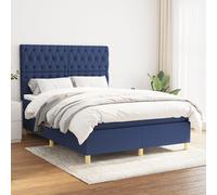 vidaXL Giroletto a Molle con Materasso Blu 140x200 cm in Tessuto