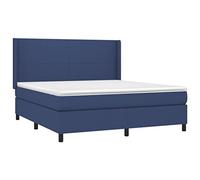 vidaXL Giroletto a Molle con Materasso Blu 180x200 cm in Tessuto