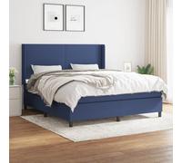 vidaXL Giroletto a Molle con Materasso Blu 180x200 cm in Tessuto