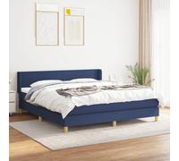 vidaXL Giroletto a Molle con Materasso Blu 180x200 cm in Tessuto