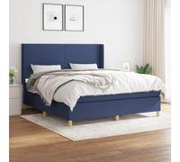 vidaXL Giroletto a Molle con Materasso Blu 180x200 cm in Tessuto