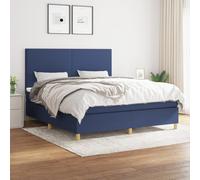 vidaXL Giroletto a Molle con Materasso Blu 180x200 cm in Tessuto